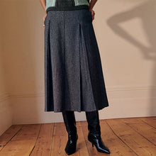 Load image into Gallery viewer, Grey Fleck Pleated Midi Skirt

