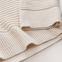 Load image into Gallery viewer, Ecru Ribbed V-Neck Knitted Jumper
