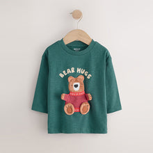 Load image into Gallery viewer, Green Bear Interactive Long Sleeve Appliqué T-Shirt (3mths-6yrs)
