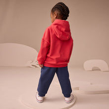 Load image into Gallery viewer, Red/Navy Blue Appliqué Transport Hoodie And Joggers Set (3mths-6yrs)
