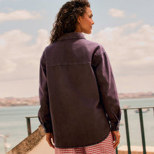 Load image into Gallery viewer, Berry Red Oversize Denim Shirt
