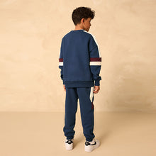 Load image into Gallery viewer, Navy Colourblock Crew Set (3-11yrs)
