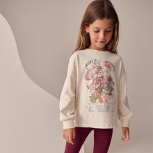 Load image into Gallery viewer, Ecru Floral Sequin Long Sleeve Top (5-12yrs)
