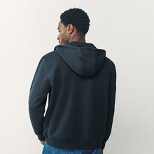 Load image into Gallery viewer, Navy Blue Cotton Rich Heavyweight Jersey Full Zip Hoodie
