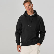 Load image into Gallery viewer, Black Regular Fit Heavyweight Cotton Rich Jersey Hoodie
