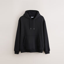 Load image into Gallery viewer, Black Regular Fit Heavyweight Cotton Rich Jersey Hoodie
