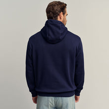 Load image into Gallery viewer, Burgandy Red/Navy Blue/Ecru White Overhead Hoodie Colour Blocking Sweatshirt
