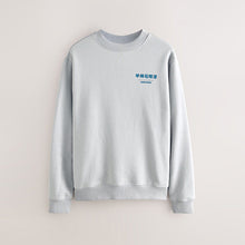 Load image into Gallery viewer, Ice Grey Crew Sweatshirt Hokusai Graphic Sweat Top

