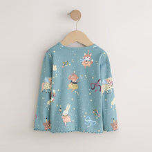 Load image into Gallery viewer, Teal Blue Fairy Rib Long Sleeve T-Shirt (3mths-6yrs)
