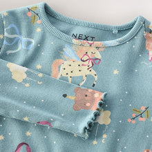 Load image into Gallery viewer, Teal Blue Fairy Rib Long Sleeve T-Shirt (3mths-6yrs)
