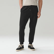 Load image into Gallery viewer, Black Slim Fit Brushback Heavyweight Joggers
