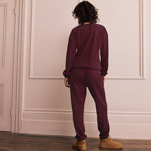 Load image into Gallery viewer, Burgundy Red Cosy Waffle Long Sleeve Pyjamas
