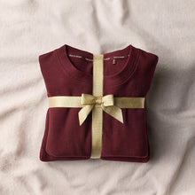 Load image into Gallery viewer, Burgundy Red Cosy Waffle Long Sleeve Pyjamas
