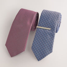 Load image into Gallery viewer, Light Pink/Light Blue Textured Clip Ties 2 Pack
