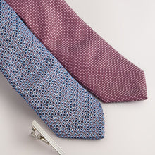 Load image into Gallery viewer, Light Pink/Light Blue Textured Clip Ties 2 Pack
