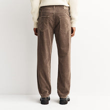 Load image into Gallery viewer, Brown Straight Fit Corduroy 5 Pocket Stretch Trousers
