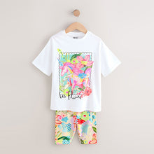 Load image into Gallery viewer, White Unicorn Oversized T-Shirt Cycle Top and Shorts Set (3-12yrs)

