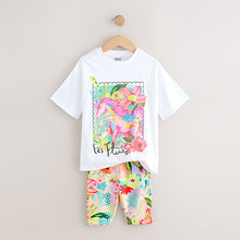 Load image into Gallery viewer, White Unicorn Oversized T-Shirt Cycle Top and Shorts Set (3-12yrs)
