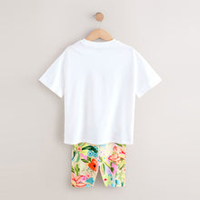 Load image into Gallery viewer, White Unicorn Oversized T-Shirt Cycle Top and Shorts Set (3-12yrs)
