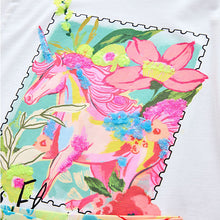 Load image into Gallery viewer, White Unicorn Oversized T-Shirt Cycle Top and Shorts Set (3-12yrs)
