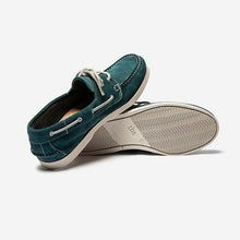 Load image into Gallery viewer, PHENIS Men&#39;s Boat Shoes Blue Suede Leather
