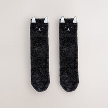 Load image into Gallery viewer, Halloween Black Cat 1 Pack Cosy Ankle Socks in a Gift Box
