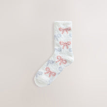 Load image into Gallery viewer, Pink/Grey Bows Cosy Ankle Socks 2 Pack
