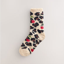 Load image into Gallery viewer, Leopard Cherries Cosy Ankle Socks 2 Pack

