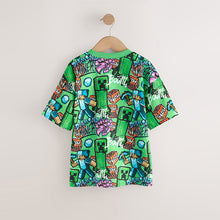 Load image into Gallery viewer, Green All Over Print Single Minecraft T-Shirt (3-12yrs)
