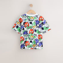 Load image into Gallery viewer, Red/Blue All Over Print Sonic T-Shirt (3-12yrs)
