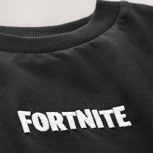 Load image into Gallery viewer, Black Fortnite Print Short Sleeved T-Shirt (4-12yrs)
