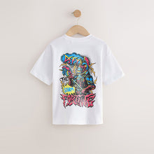 Load image into Gallery viewer, White Fortnite Print Short Sleeved T-Shirt (4-12yrs)
