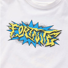 Load image into Gallery viewer, White Fortnite Print Short Sleeved T-Shirt (4-12yrs)
