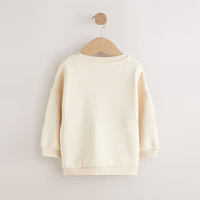 Load image into Gallery viewer, Ecru Christmas Crew Neck Jersey Sweatshirt (3mths-6yrs)
