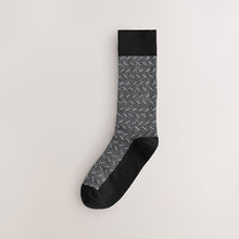 Load image into Gallery viewer, Black/Grey Pattern Smart Socks 5 Pack
