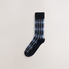 Load image into Gallery viewer, Black/Blue/Brown Check Pattern Smart Socks 5 Pack
