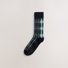 Load image into Gallery viewer, Black/Blue/Brown Check Pattern Smart Socks 5 Pack
