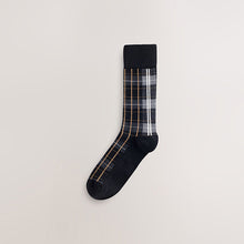 Load image into Gallery viewer, Black/Blue/Brown Check Pattern Smart Socks 5 Pack
