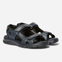 Load image into Gallery viewer, Men's flat sandals navy and black JOHALIN
