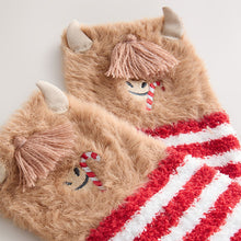 Load image into Gallery viewer, Hamish The Highland Cow 1 Pack Cosy Ankle Socks in a Gift Box
