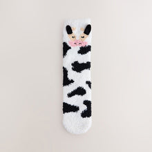 Load image into Gallery viewer, Black and White Cow 1 Pack Cosy Ankle Socks in a Gift Box
