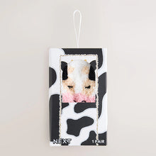 Load image into Gallery viewer, Black and White Cow 1 Pack Cosy Ankle Socks in a Gift Box
