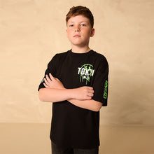 Load image into Gallery viewer, Black Smile Back Print Relaxed Fit Short Sleeve Graphic T-Shirt (3-12yrs)
