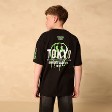 Load image into Gallery viewer, Black Smile Back Print Relaxed Fit Short Sleeve Graphic T-Shirt (3-12yrs)
