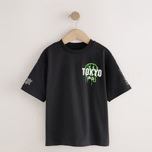 Load image into Gallery viewer, Black Smile Back Print Relaxed Fit Short Sleeve Graphic T-Shirt (3-12yrs)
