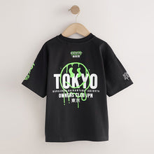 Load image into Gallery viewer, Black Smile Back Print Relaxed Fit Short Sleeve Graphic T-Shirt (3-12yrs)
