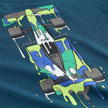 Load image into Gallery viewer, Navy Blue Racing Car Relaxed Fit Graphic Long Sleeve Cotton T-Shirt (3-12yrs)
