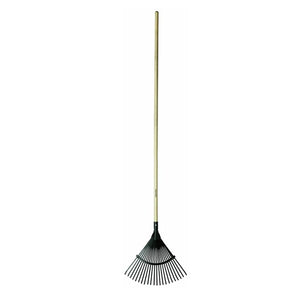 FISKARS CLASSIC - LEAF RAKE METAL BLACK, WOOD HANDLE