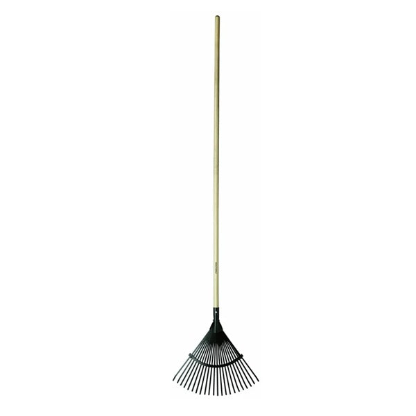 FISKARS CLASSIC - LEAF RAKE METAL BLACK, WOOD HANDLE