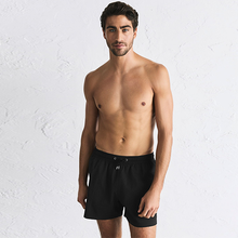 Load image into Gallery viewer, Black Waffle Texture 5 Inch Swim Shorts

